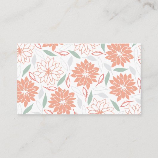 Schattigee Perzik Bloemen Luier Raffle Baby shower Informatiekaartje (Achterkant)