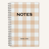 Schattigee perzik buffel Controleer monogram naam Notitieboek (Voorkant)