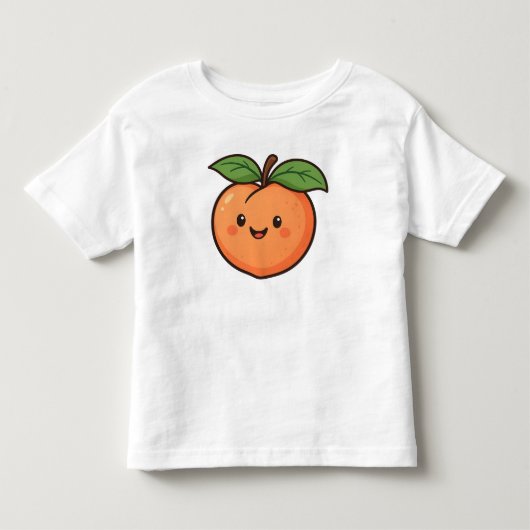 Schattigee perzik met bladeren kinder shirts (Voorkant)