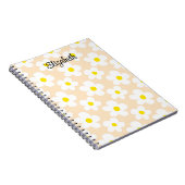 Schattigee perzik retro madeliefjes girly journali notitieboek (Rechterzijde)