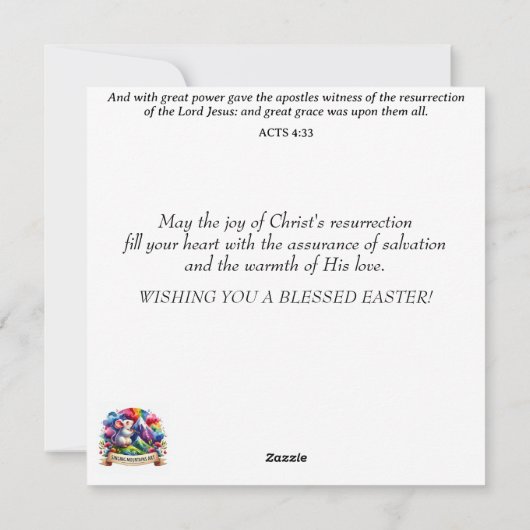 Schattigee perzik roze Waterverf konijnenbloemen p Feestdagenkaart (Achterkant)