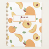 Schattigee perziken gepersonaliseerd monogram planner (Voorkant)