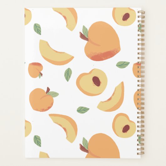 Schattigee perziken gepersonaliseerd monogram planner (Achterkant)