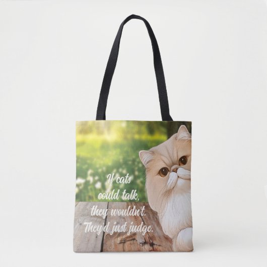Schattigee Perzische kat gluren rond Tote Bag (Voorkant)