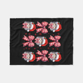 Schattigee Perzische Kat Rode Plaid Coquette Bow K Fleece Deken (Voorkant (Horizontaal))