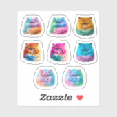 Schattigee Perzische Kat Stickers 8-Pack - Kleurri (Vel)