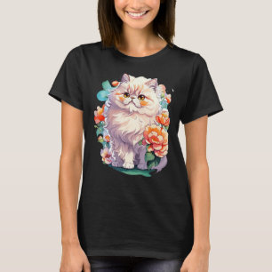 Schattigee Perzische kattenkitten met zonnebril en T-shirt