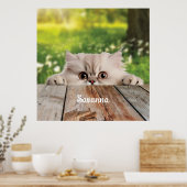 Schattigee Perzische Peeking Cat Poster (Keuken)