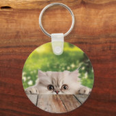 Schattigee Perzische Peeking Cat Sleutelhanger (Achterkant)