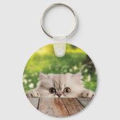 Schattigee Perzische Peeking Cat Sleutelhanger (Achterkant)