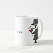 Schattigee Pestdokter met Hart Unieke Aangepaste N Koffiemok (Voorkant rechts)