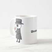 Schattigee Pestdokter met Hart Unieke Aangepaste N Koffiemok (Voorkant links)