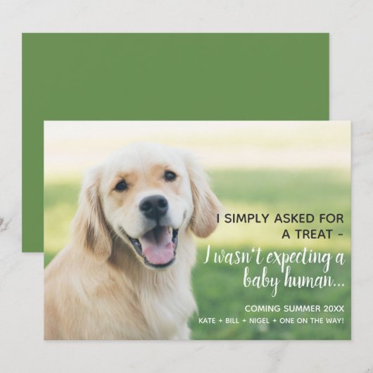 Schattigee Pet Baby Human Zwangerschapsaankondigin Aankondiging (Voorkant / Achterkant)