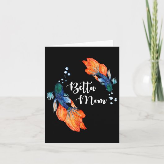Schattigee Pet Betta Fish Lover Betta Mom Kaart (Voorkant)