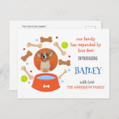 Schattigee Pet Dog Adoption Foto Aankondiging Briefkaart (Voorkant / Achterkant)