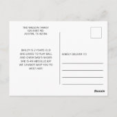 Schattigee Pet Dog Adoption Foto Aankondiging Briefkaart (Achterkant)