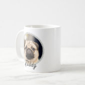 Schattigee Pet Dog Foto in Silver Glitter Circle L Koffiemok (Voorkant links)