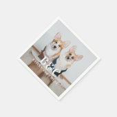 Schattigee Pet Dog Foto met Naam Servet (Hoek)