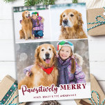 Schattigee Pet Dog fotocollage passief vrolijk Feestdagenkaart<br><div class="desc">Maak kennis met onze nieuwe lijn vakantiekaarten, perfect voor gezinnen met harige vrienden! Ons "Pawsively Merry" collectie beschikt over een verscheidenheid aan leuke en feestelijke design die uw geliefde huisdieren op een leuke en speelse manier laten zien. Of je nu een hond of een kat hebt, je kunt kiezen uit...</div>
