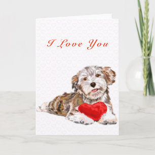 Schattigee Pet Dog met Hart Valentijnsdag Kaart
