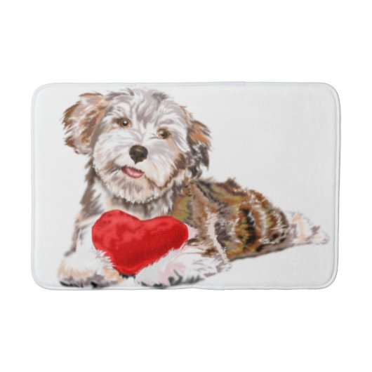 Schattigee Pet Dog met Heart Gift Bath Mat (Voorkant)