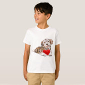 Schattigee Pet Dog met Heart Gift T-Shirt (Voorkant volledig)