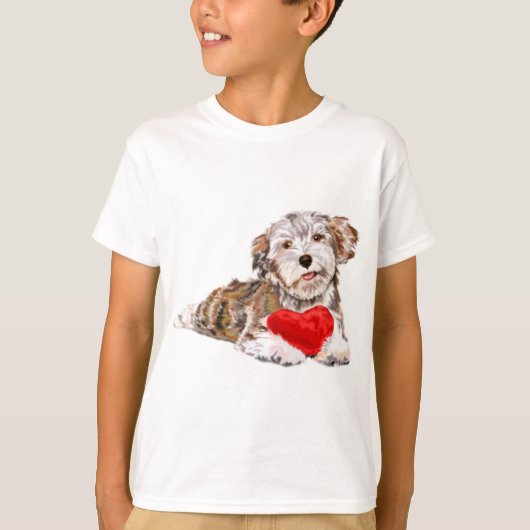 Schattigee Pet Dog met Heart Gift T-Shirt (Voorkant)