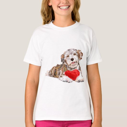 Schattigee Pet Dog met Heart Gift T-Shirt (Voorkant)