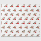 Schattigee Pet Dog met Heart Gift Wrapping Paper Cadeaupapier (Vlak)