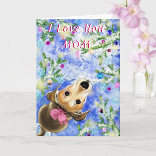 Schattigee Pet Dog Moederdag Kaart (Orchidee)