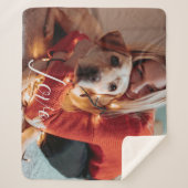 Schattigee Pet Dog Photo Custom Script Keepsake Sherpa Deken (Voorkant)