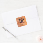 Schattigee Pet Dog Pomeranian Valentijn voor kinde Vierkante Sticker (Envelop)