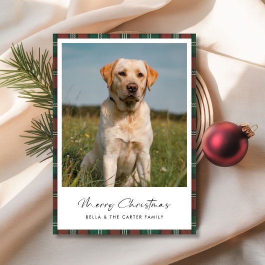 Schattigee Pet Funny Dog Foto Plaid Kerst Kaart