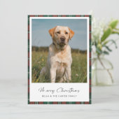 Schattigee Pet Funny Dog Foto Plaid Kerst Kaart (Staand voorkant)
