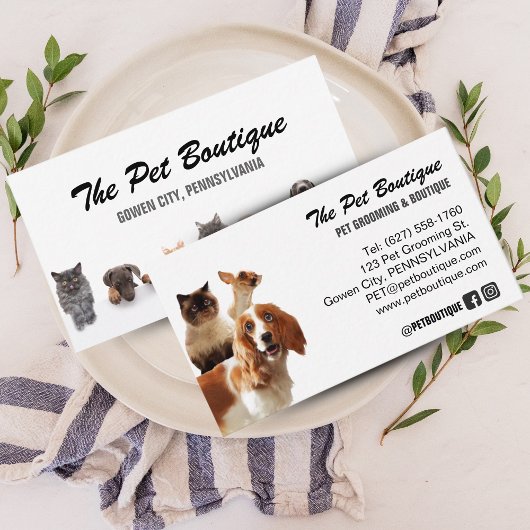 Schattigee Pet Grooming & Sitter Script Style Visitekaartje