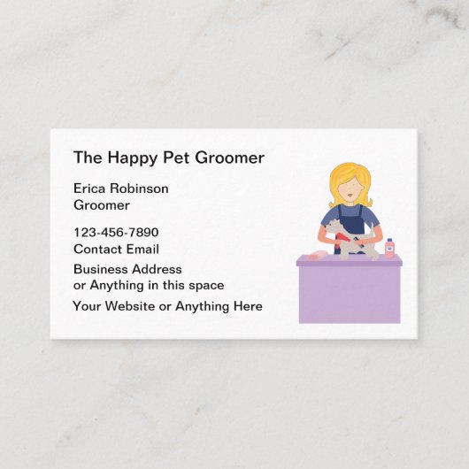 Schattigee Pet Grooming Visitekaartjes Design (Voorkant)
