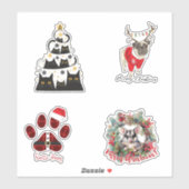 Schattigee Pet Holiday Stickers Custom-Cut Vinyl S (Vel)