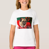 Schattigee Pet Hondenliefhebber Foto Kerst Happy P T-shirt (Voorkant)