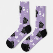 Schattigee Pet Hondenliefhebber Paarse Foto Sokken (Links)