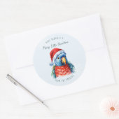 Schattigee Pet Parrot | Vrolijke kerstvakantie Ronde Sticker (Envelop)