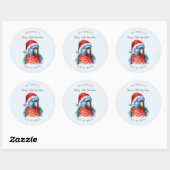 Schattigee Pet Parrot | Vrolijke kerstvakantie Ronde Sticker (Vel)