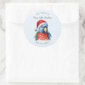 Schattigee Pet Parrot | Vrolijke kerstvakantie Ronde Sticker (Tas)
