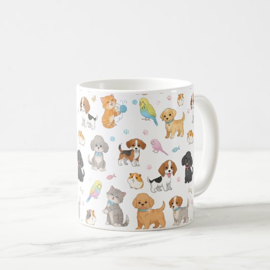 Schattigee Pet Pattern Mok (Voorkant rechts)