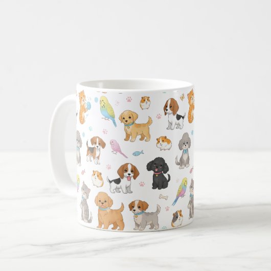 Schattigee Pet Pattern Mok (Voorkant links)