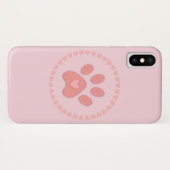 Schattigee Pet Paw met Harten Case-Mate iPhone Case (Achterkant (horizontaal))