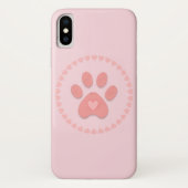 Schattigee Pet Paw met Harten Case-Mate iPhone Case (Achterkant)