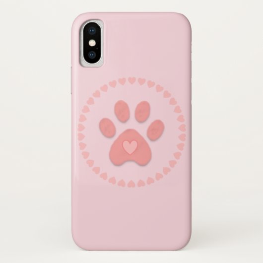 Schattigee Pet Paw met Harten Case-Mate iPhone Case (Achterkant)