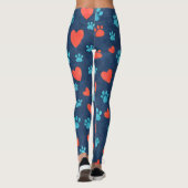 Schattigee Pet Paws & Hearts Pattern Leggings Wate (Achterkant)