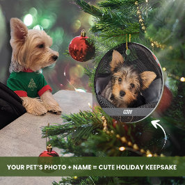 Schattigee Pet Photo Dog of Cat Pet's Name Keramisch Ornament