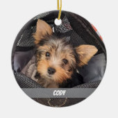 Schattigee Pet Photo Dog of Cat Pet's Name Keramisch Ornament (Voorkant)